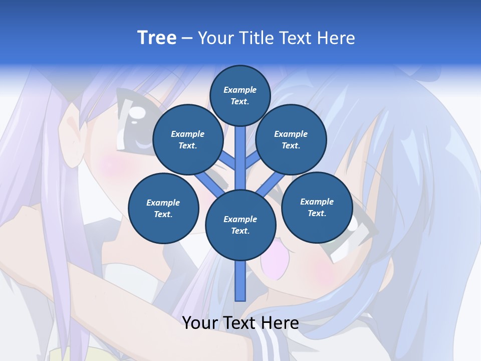 A Couple Of Anime Girls Hugging Each Other PowerPoint Template