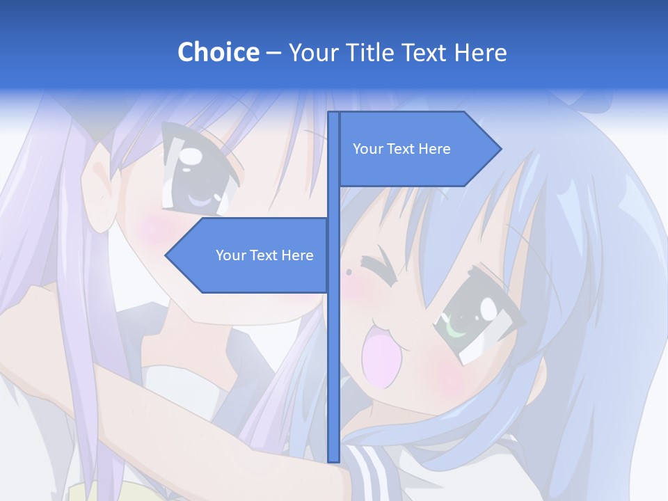 A Couple Of Anime Girls Hugging Each Other PowerPoint Template