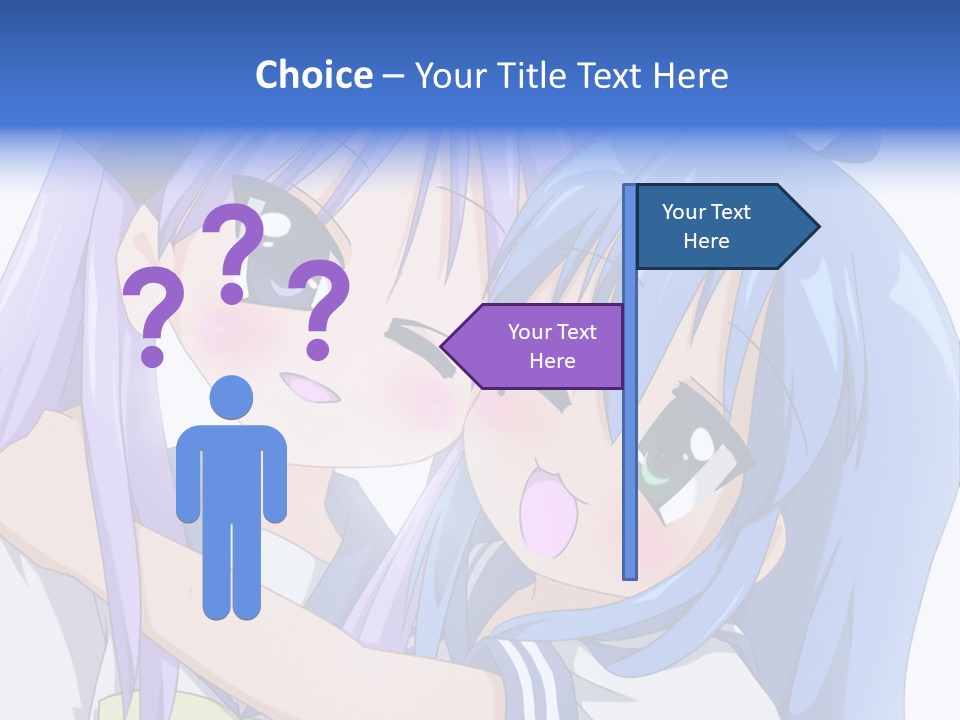 A Couple Of Anime Girls Hugging Each Other PowerPoint Template