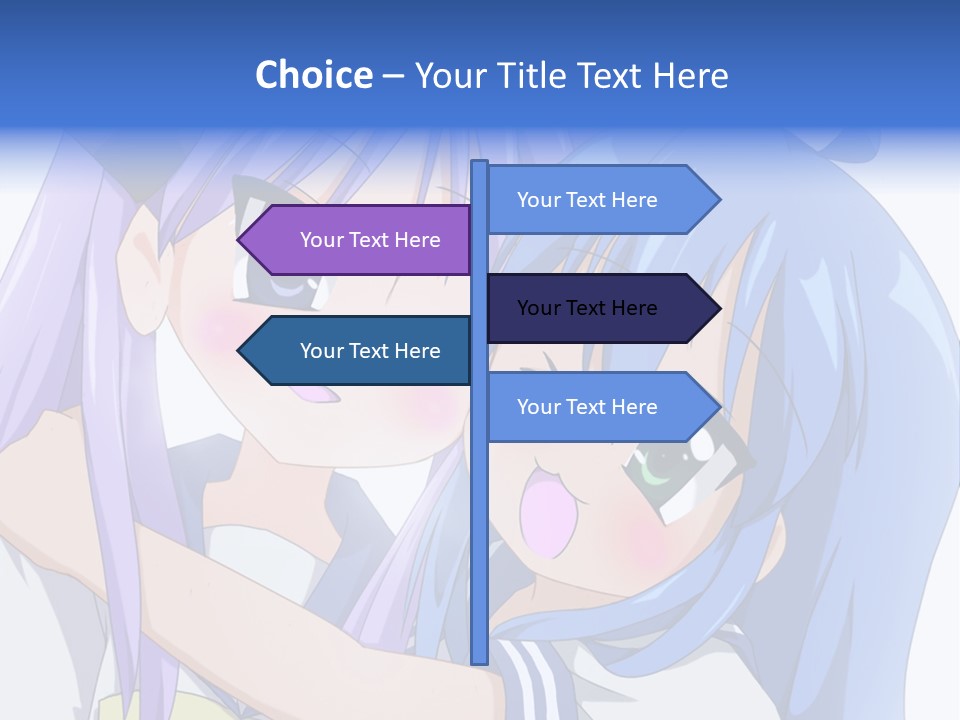 A Couple Of Anime Girls Hugging Each Other PowerPoint Template