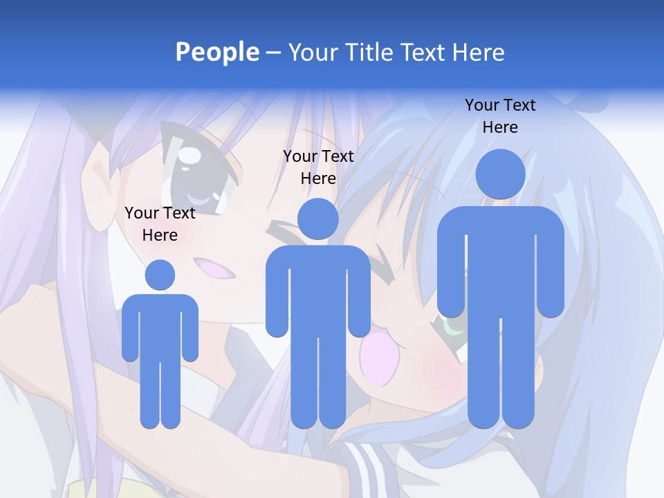 A Couple Of Anime Girls Hugging Each Other PowerPoint Template