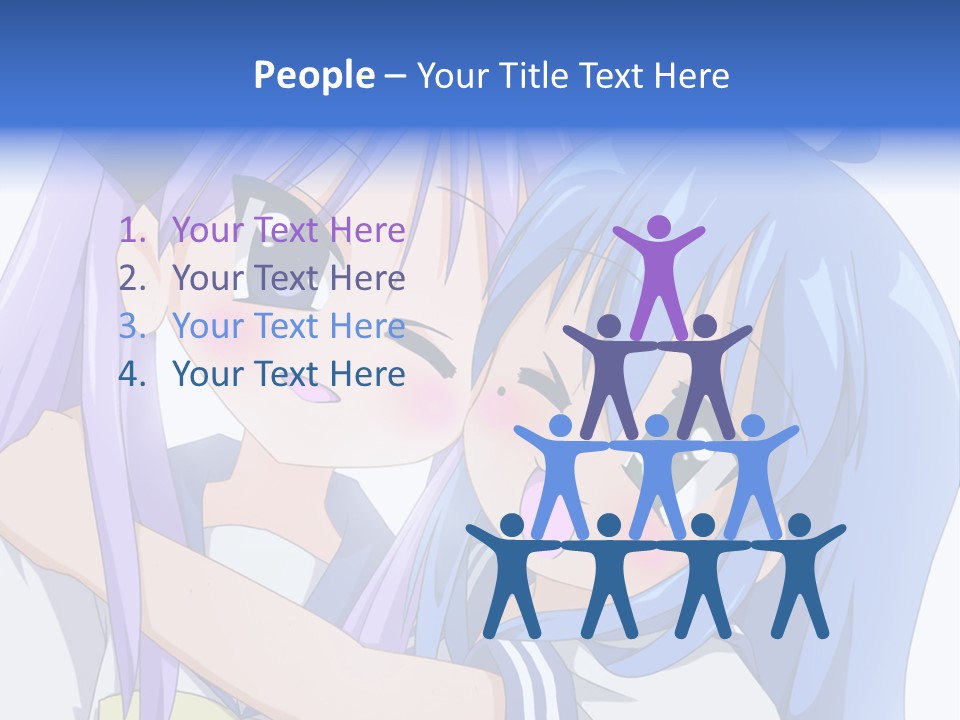 A Couple Of Anime Girls Hugging Each Other PowerPoint Template