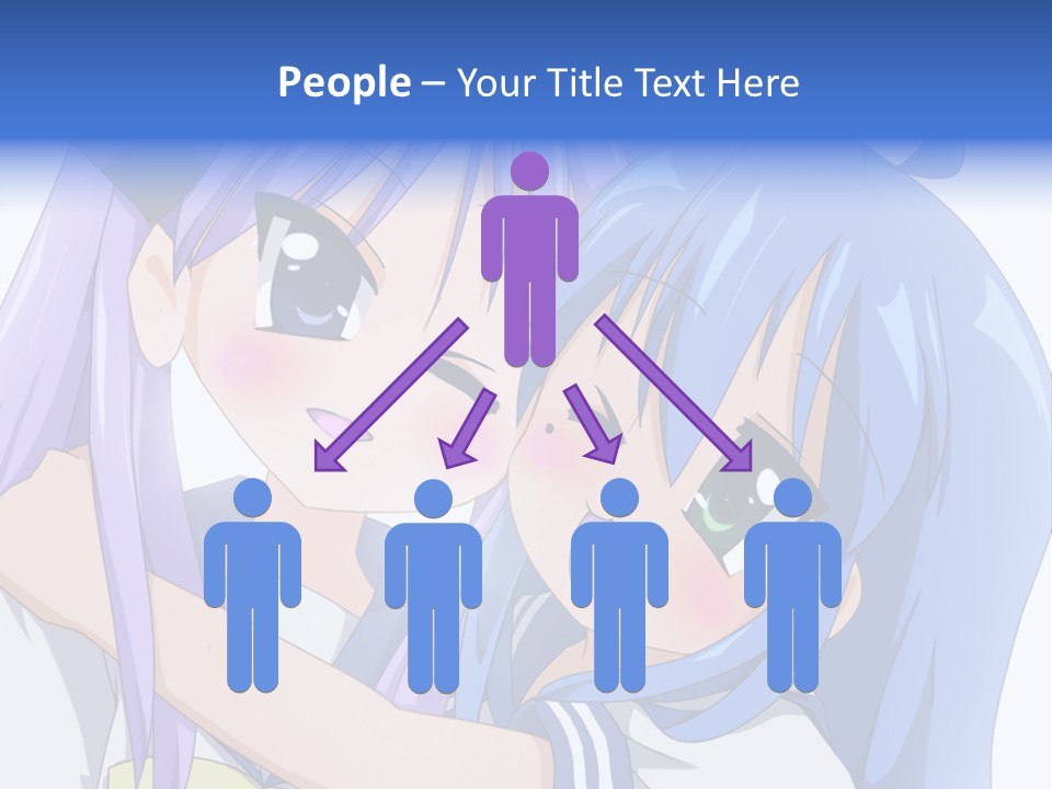 A Couple Of Anime Girls Hugging Each Other PowerPoint Template