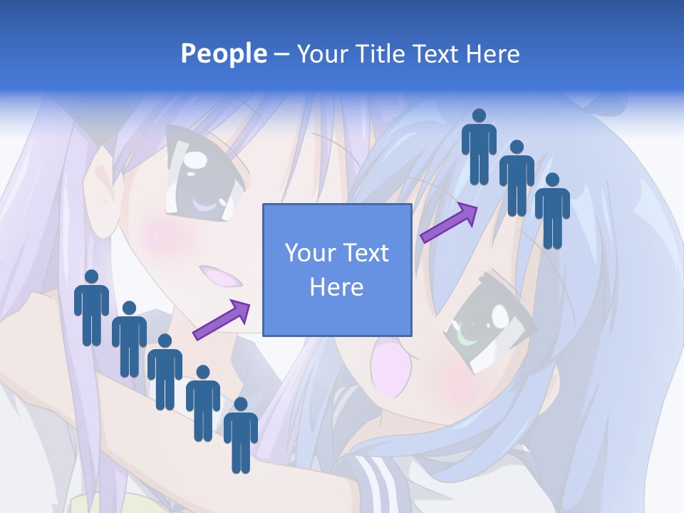 A Couple Of Anime Girls Hugging Each Other PowerPoint Template