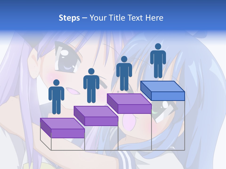 A Couple Of Anime Girls Hugging Each Other PowerPoint Template
