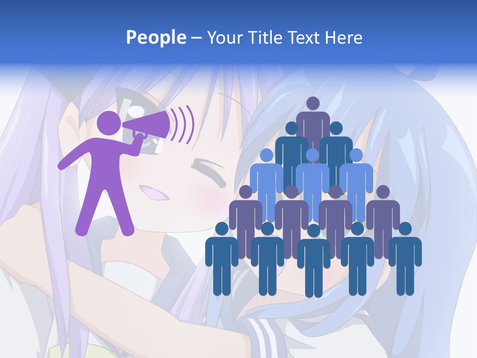 A Couple Of Anime Girls Hugging Each Other PowerPoint Template