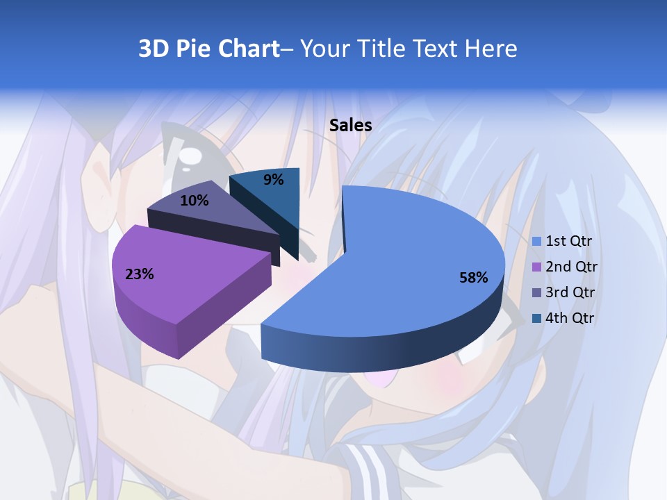 A Couple Of Anime Girls Hugging Each Other PowerPoint Template