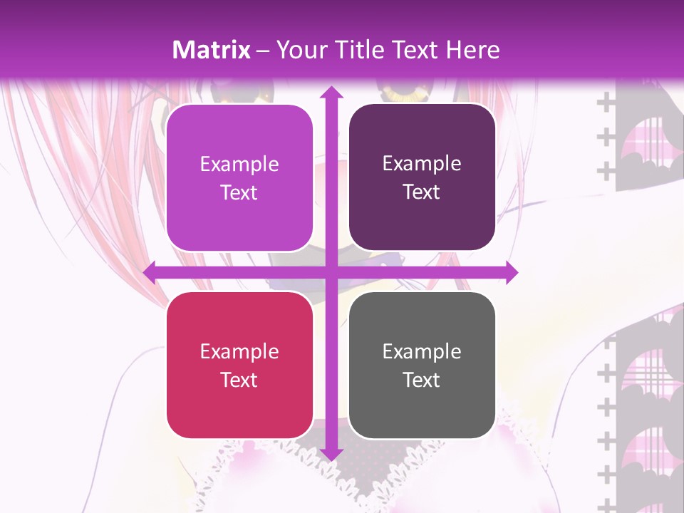 A Girl With Pink Hair Is Standing In Front Of A Purple Background PowerPoint Template