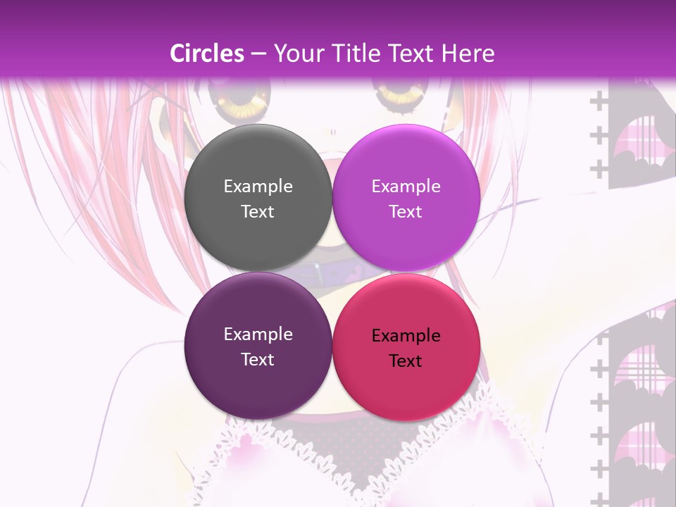 A Girl With Pink Hair Is Standing In Front Of A Purple Background PowerPoint Template