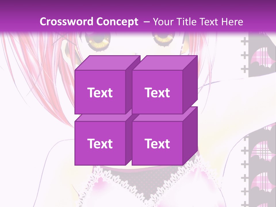 A Girl With Pink Hair Is Standing In Front Of A Purple Background PowerPoint Template