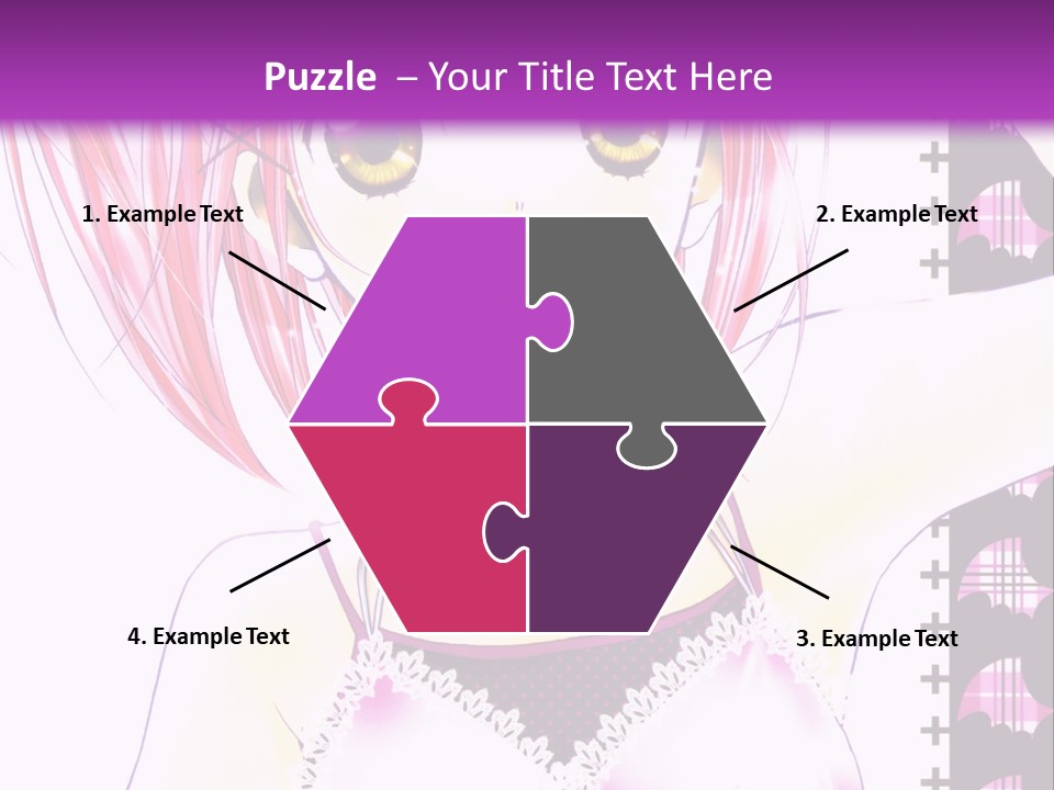 A Girl With Pink Hair Is Standing In Front Of A Purple Background PowerPoint Template