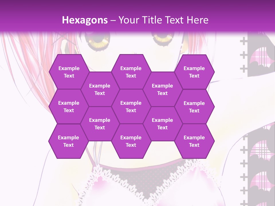 A Girl With Pink Hair Is Standing In Front Of A Purple Background PowerPoint Template