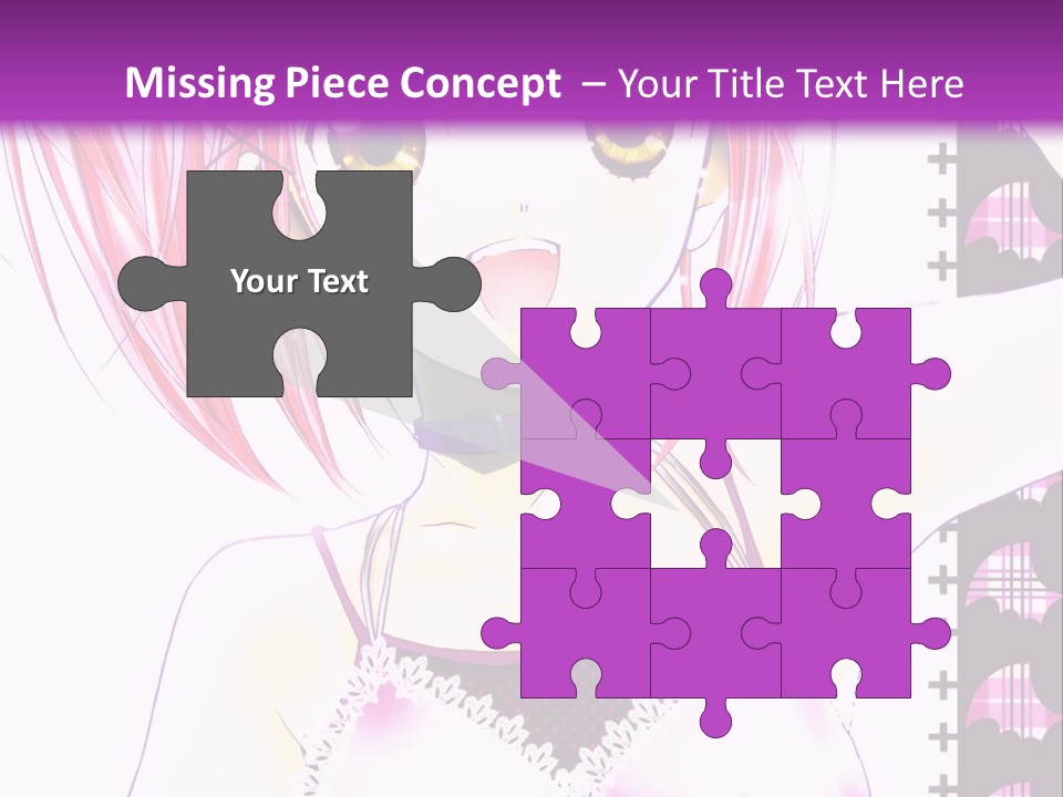 A Girl With Pink Hair Is Standing In Front Of A Purple Background PowerPoint Template