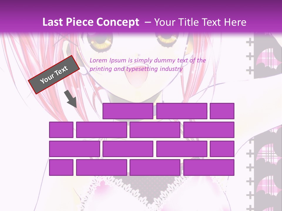 A Girl With Pink Hair Is Standing In Front Of A Purple Background PowerPoint Template