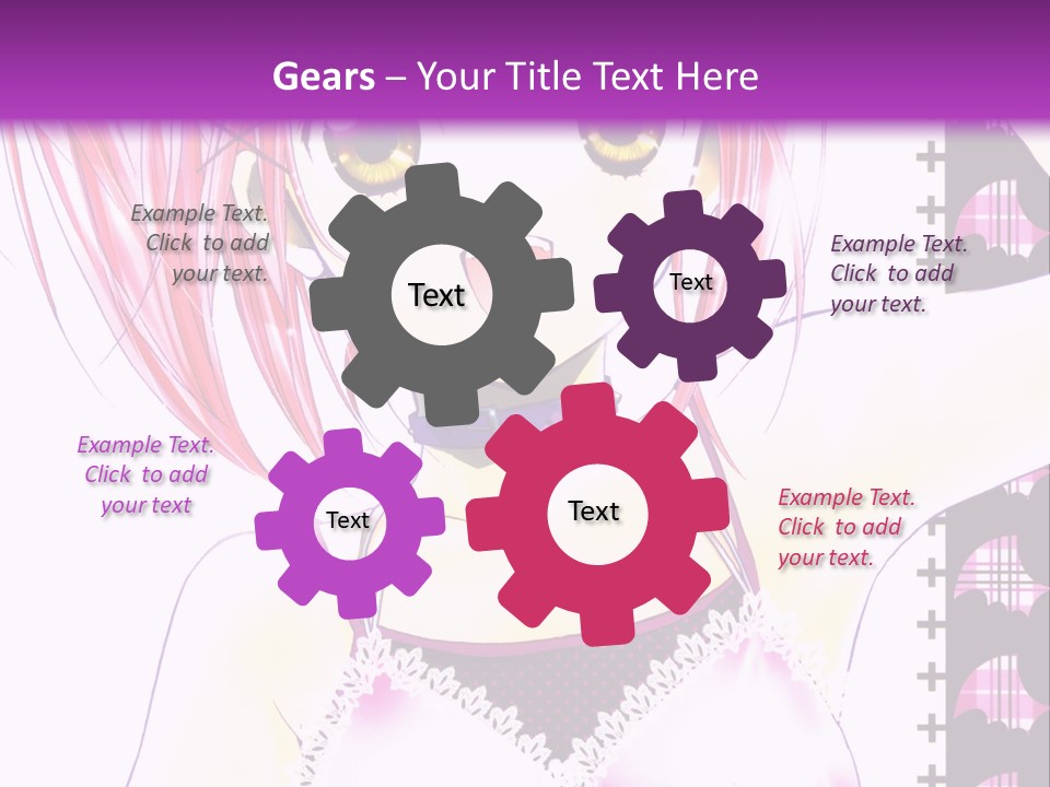 A Girl With Pink Hair Is Standing In Front Of A Purple Background PowerPoint Template