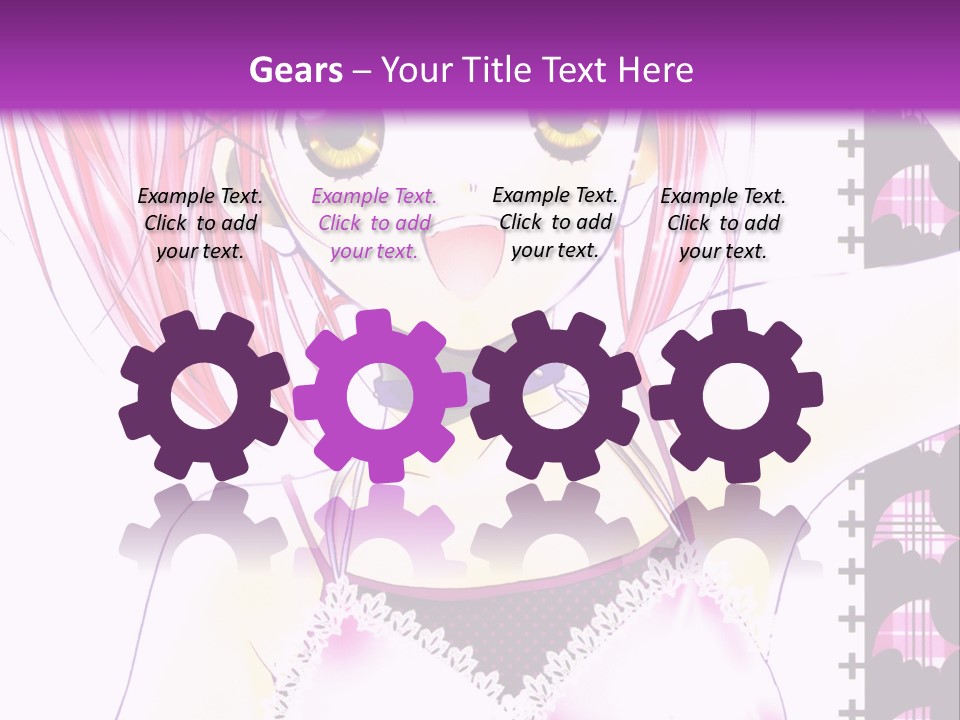 A Girl With Pink Hair Is Standing In Front Of A Purple Background PowerPoint Template