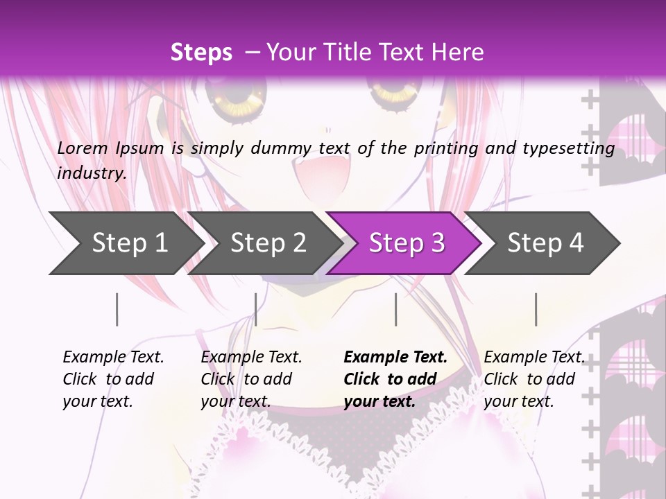 A Girl With Pink Hair Is Standing In Front Of A Purple Background PowerPoint Template