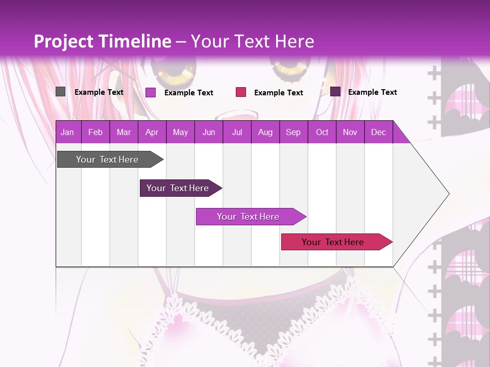 A Girl With Pink Hair Is Standing In Front Of A Purple Background PowerPoint Template