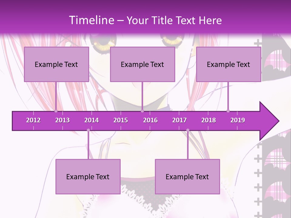 A Girl With Pink Hair Is Standing In Front Of A Purple Background PowerPoint Template