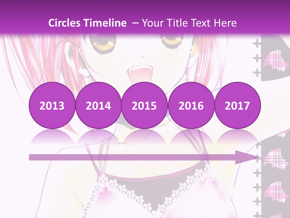 A Girl With Pink Hair Is Standing In Front Of A Purple Background PowerPoint Template