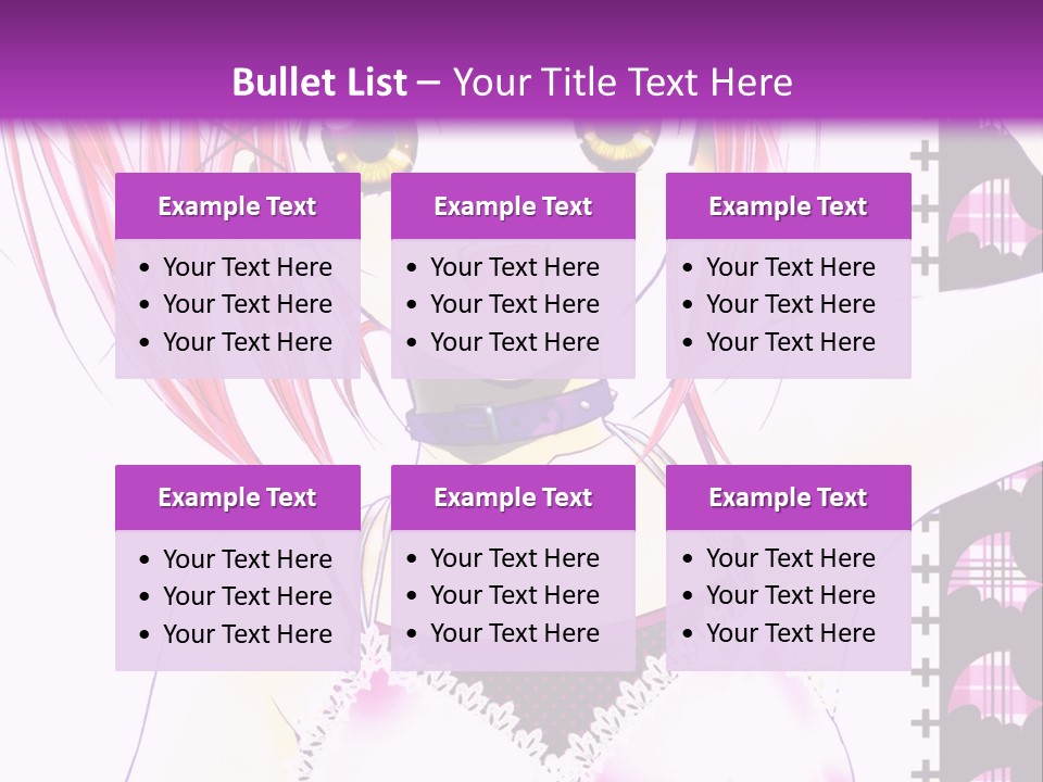 A Girl With Pink Hair Is Standing In Front Of A Purple Background PowerPoint Template