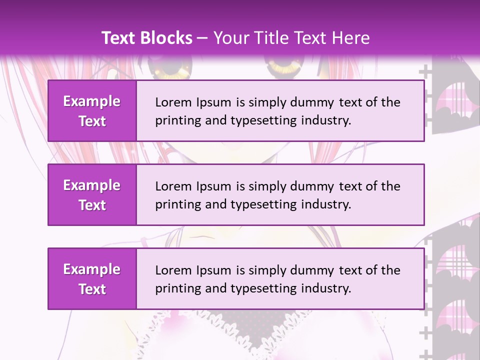 A Girl With Pink Hair Is Standing In Front Of A Purple Background PowerPoint Template