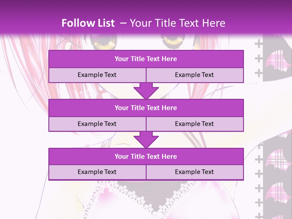 A Girl With Pink Hair Is Standing In Front Of A Purple Background PowerPoint Template