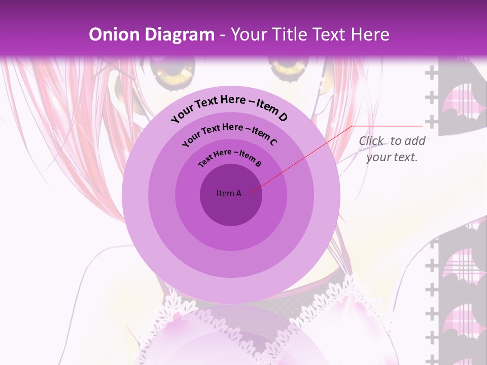 A Girl With Pink Hair Is Standing In Front Of A Purple Background PowerPoint Template