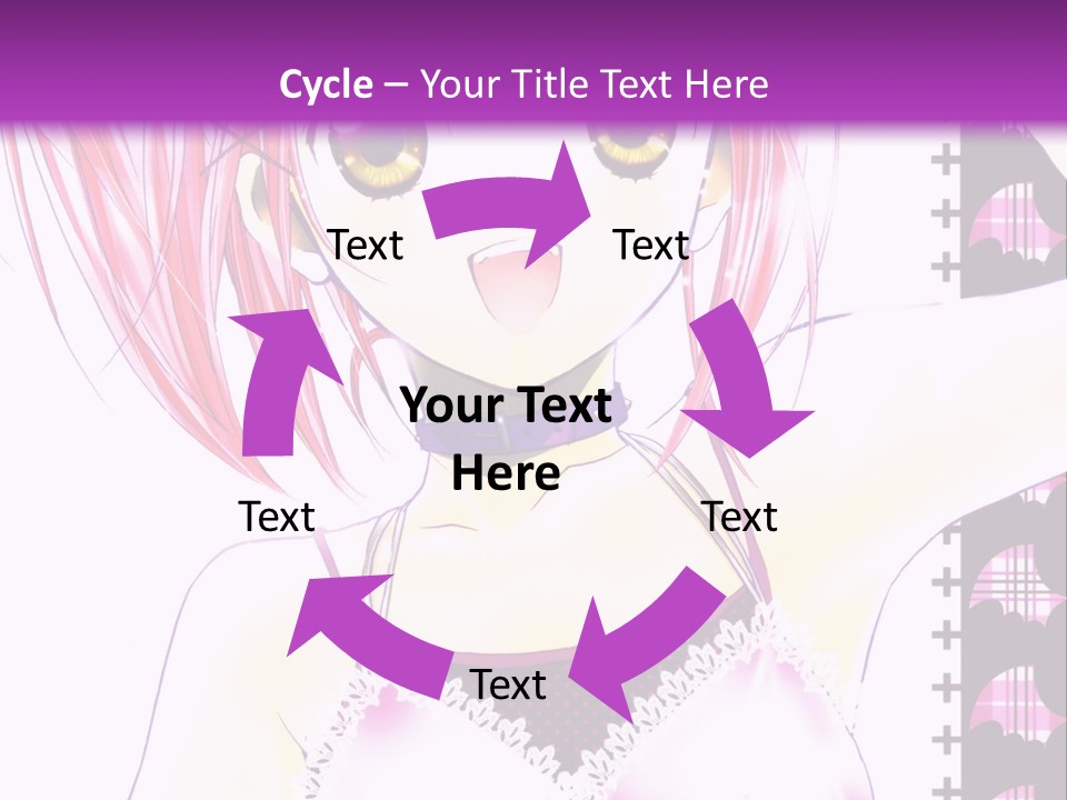A Girl With Pink Hair Is Standing In Front Of A Purple Background PowerPoint Template