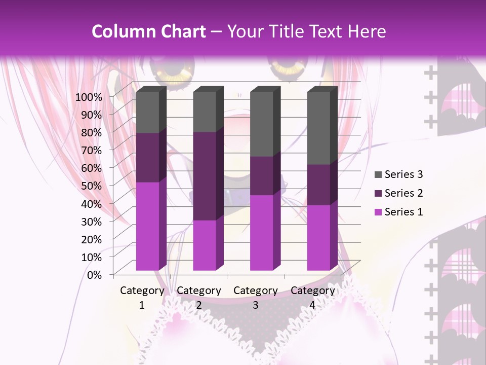 A Girl With Pink Hair Is Standing In Front Of A Purple Background PowerPoint Template