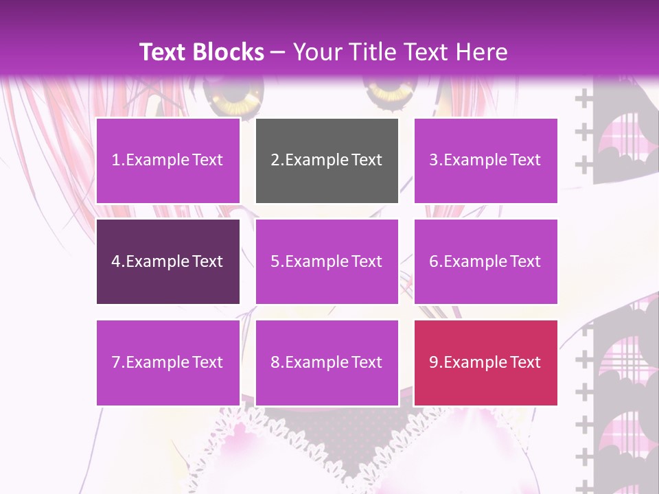 A Girl With Pink Hair Is Standing In Front Of A Purple Background PowerPoint Template