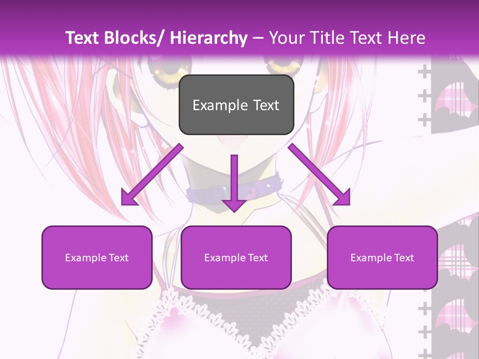 A Girl With Pink Hair Is Standing In Front Of A Purple Background PowerPoint Template