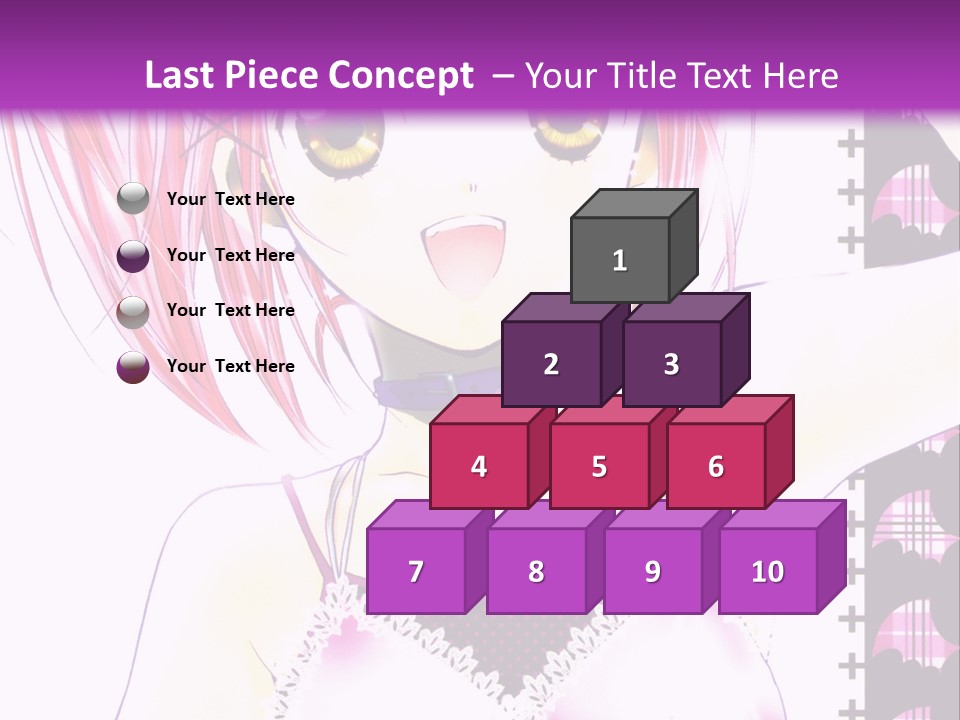 A Girl With Pink Hair Is Standing In Front Of A Purple Background PowerPoint Template