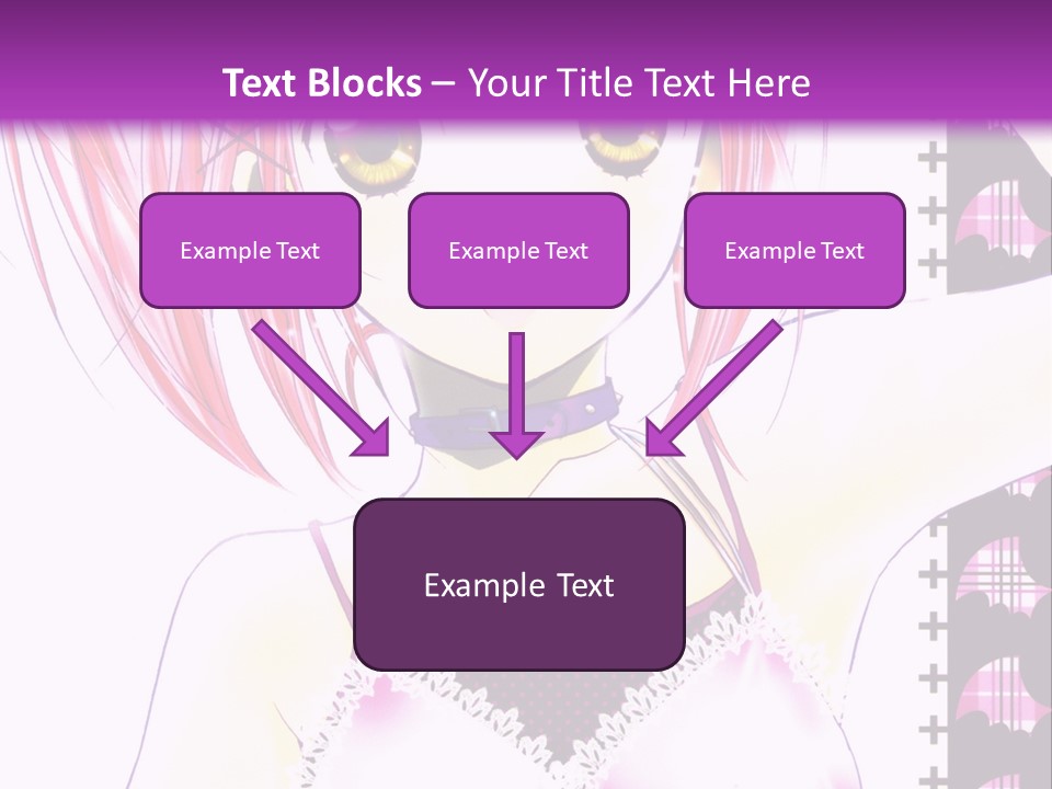 A Girl With Pink Hair Is Standing In Front Of A Purple Background PowerPoint Template