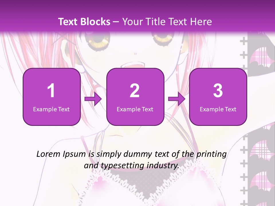 A Girl With Pink Hair Is Standing In Front Of A Purple Background PowerPoint Template