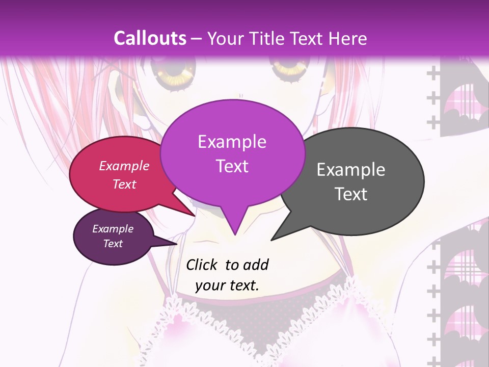 A Girl With Pink Hair Is Standing In Front Of A Purple Background PowerPoint Template