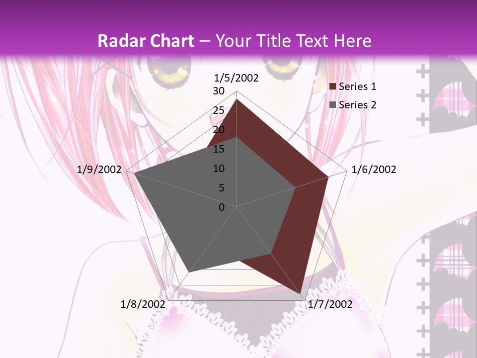 A Girl With Pink Hair Is Standing In Front Of A Purple Background PowerPoint Template