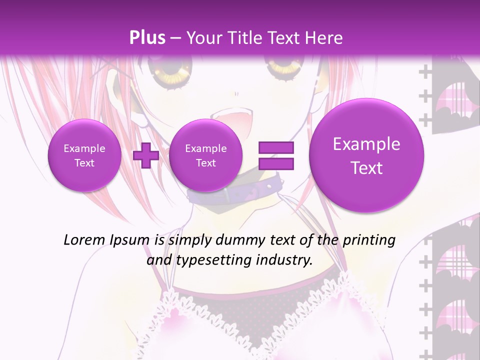 A Girl With Pink Hair Is Standing In Front Of A Purple Background PowerPoint Template