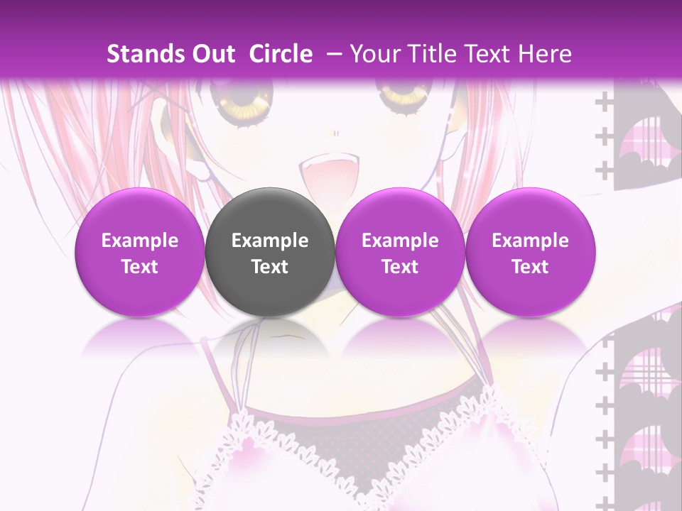 A Girl With Pink Hair Is Standing In Front Of A Purple Background PowerPoint Template