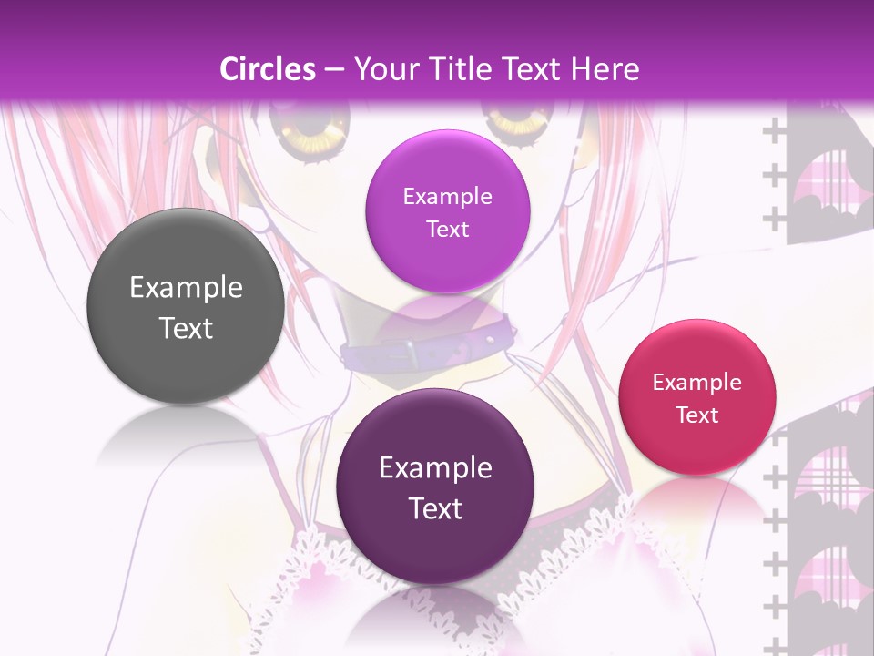 A Girl With Pink Hair Is Standing In Front Of A Purple Background PowerPoint Template