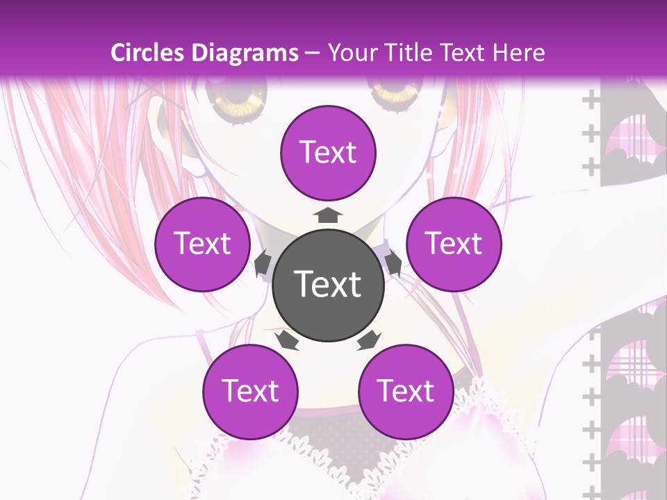 A Girl With Pink Hair Is Standing In Front Of A Purple Background PowerPoint Template