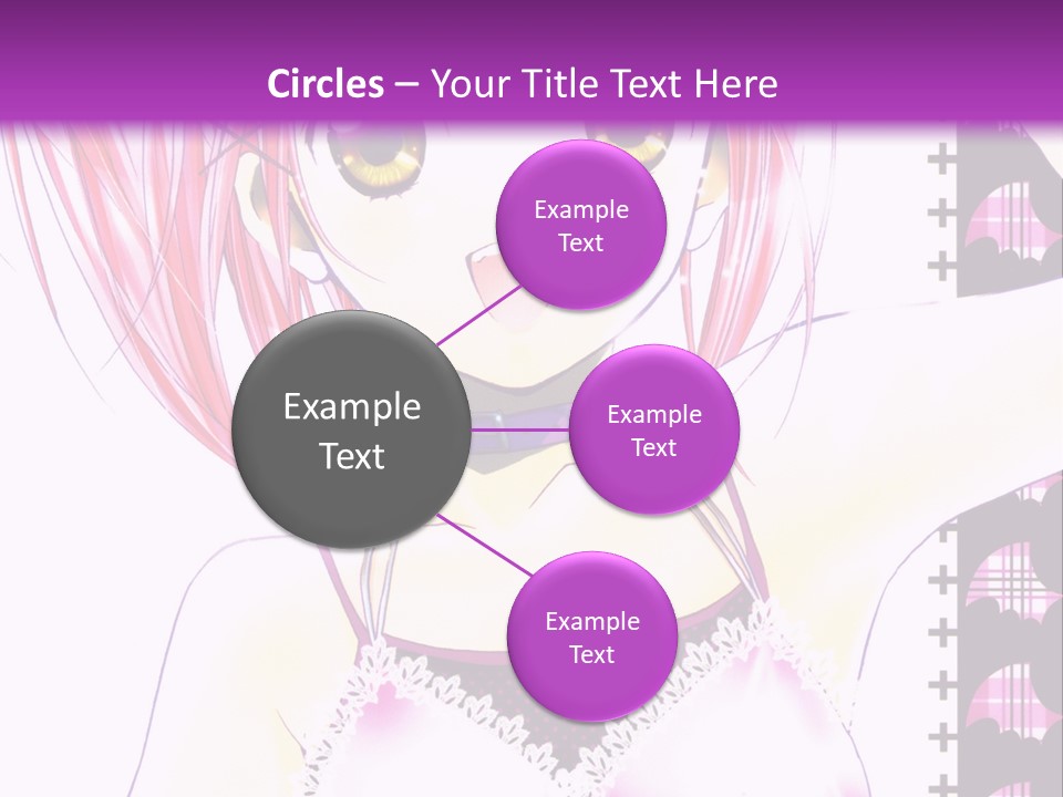 A Girl With Pink Hair Is Standing In Front Of A Purple Background PowerPoint Template