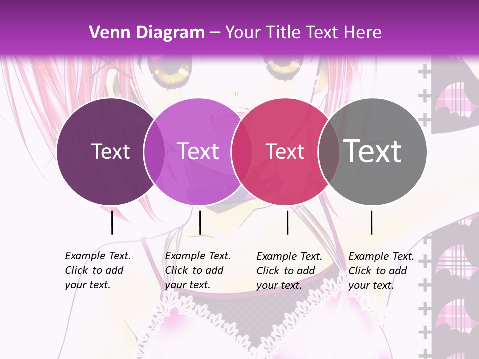 A Girl With Pink Hair Is Standing In Front Of A Purple Background PowerPoint Template