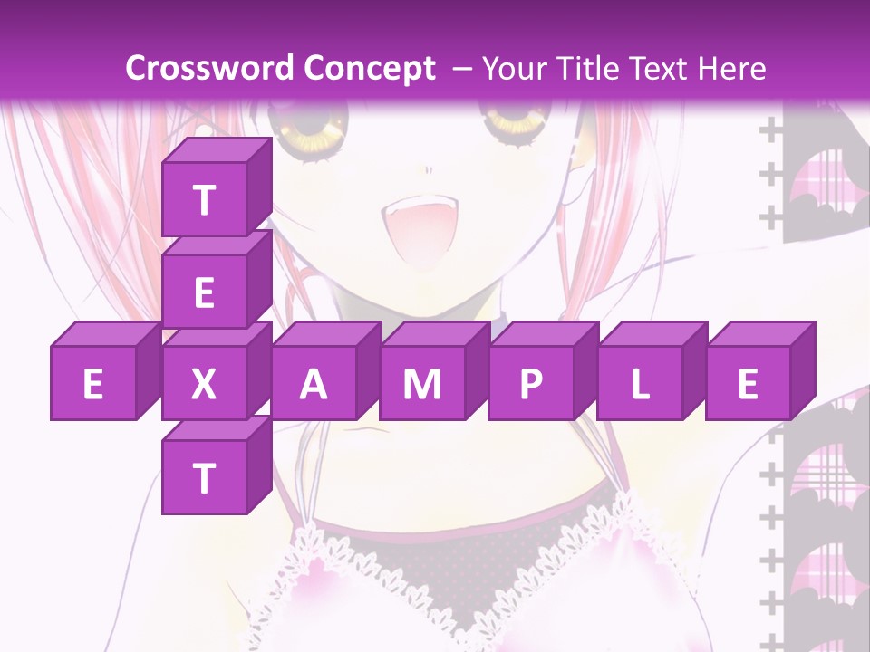 A Girl With Pink Hair Is Standing In Front Of A Purple Background PowerPoint Template