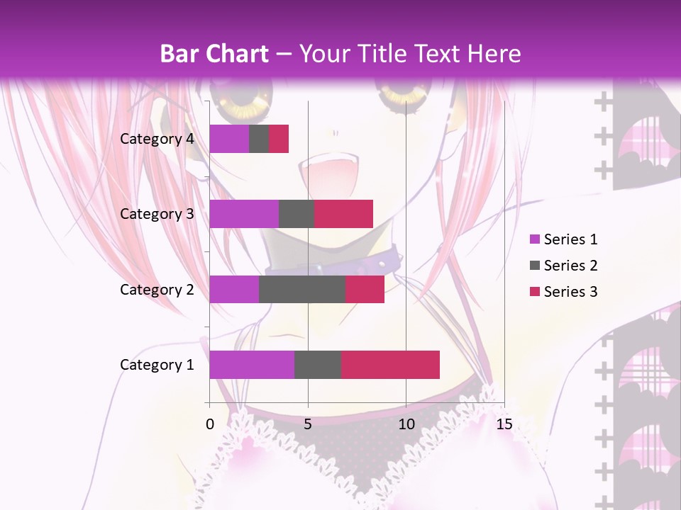 A Girl With Pink Hair Is Standing In Front Of A Purple Background PowerPoint Template