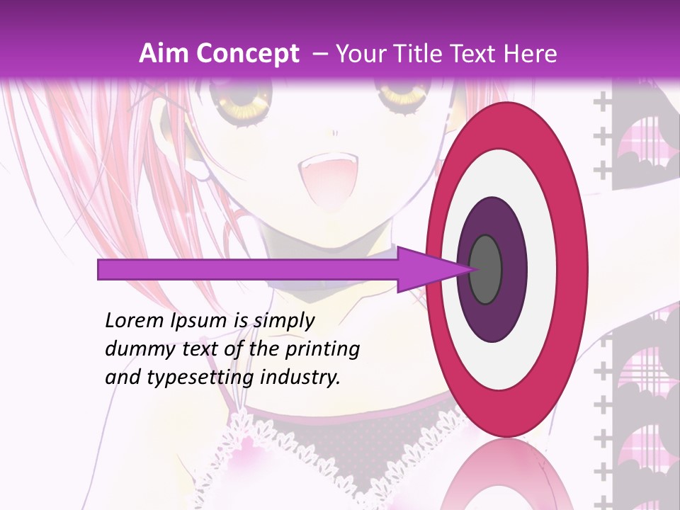 A Girl With Pink Hair Is Standing In Front Of A Purple Background PowerPoint Template
