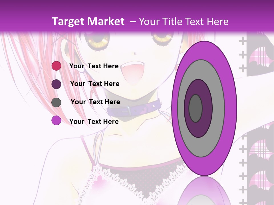 A Girl With Pink Hair Is Standing In Front Of A Purple Background PowerPoint Template