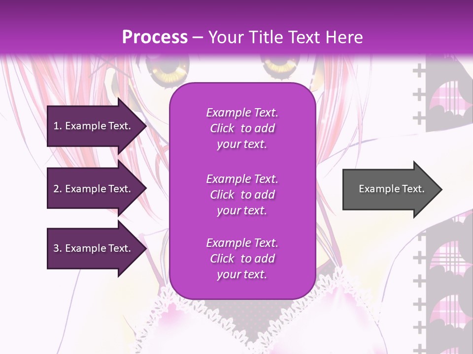 A Girl With Pink Hair Is Standing In Front Of A Purple Background PowerPoint Template