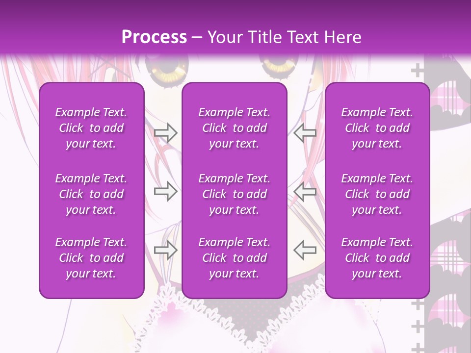 A Girl With Pink Hair Is Standing In Front Of A Purple Background PowerPoint Template