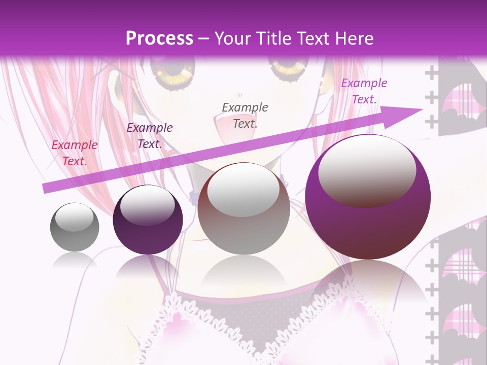 A Girl With Pink Hair Is Standing In Front Of A Purple Background PowerPoint Template